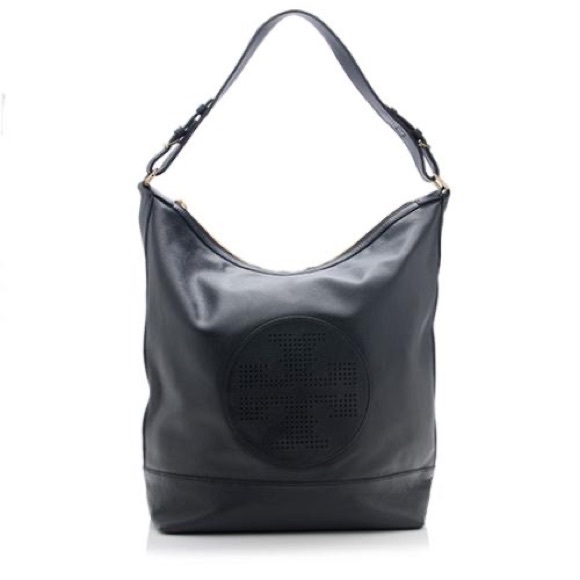 Tory Burch Handbags - Tory Burch Kipp Black Leather Hobo Tote Bag